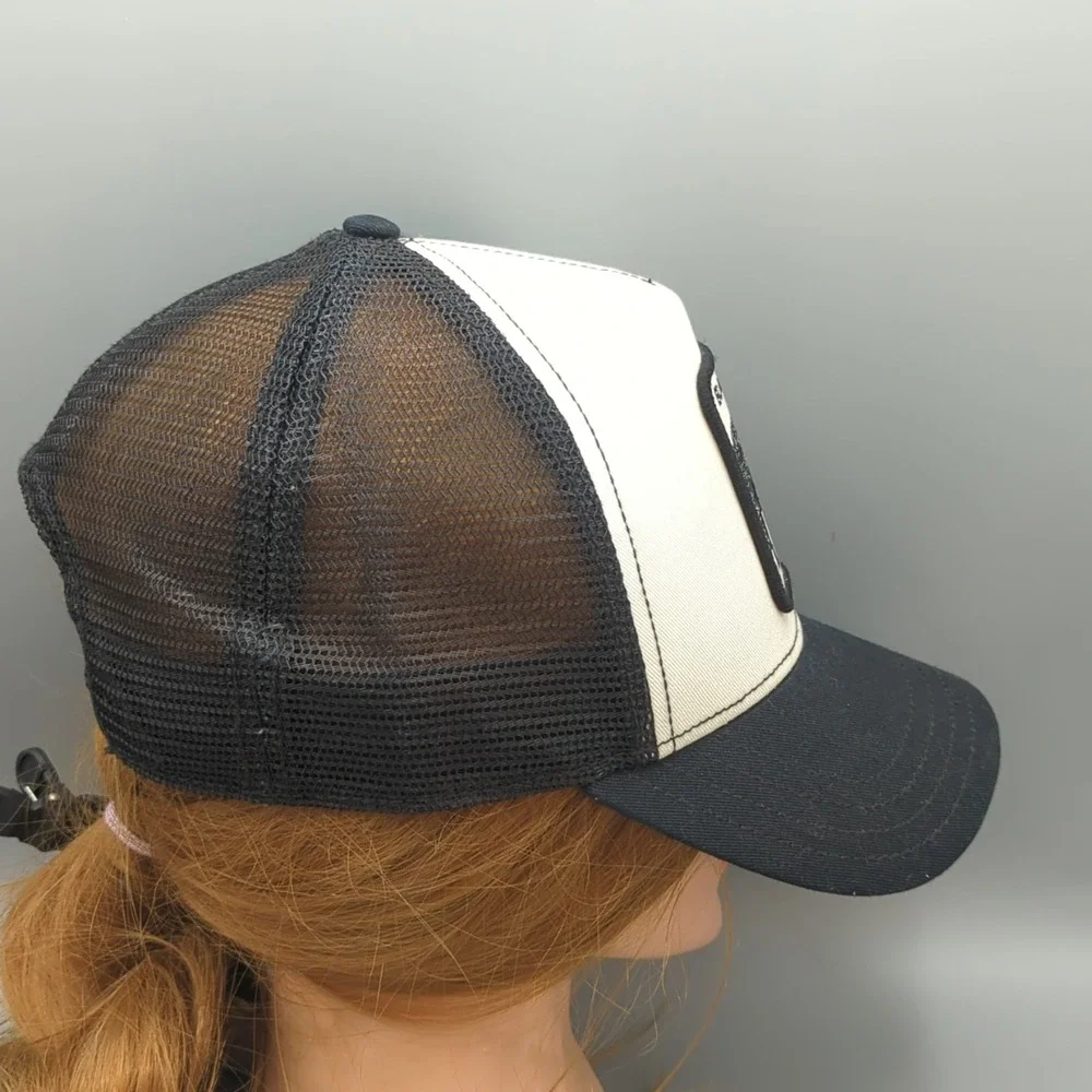 Goorin Bros Black Sheep The Farm White Black Mesh Back Trucker Snapback Hat Cap